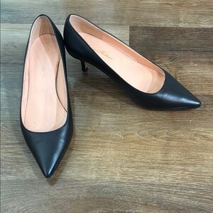 Brooks Brothers Black Leather Kitten Heels Shoes Sz 8